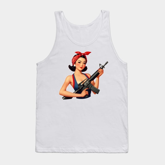 Pinup Girl Tank Top by Rawlifegraphic